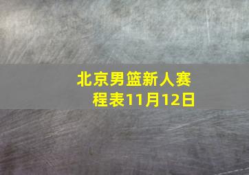 北京男篮新人赛程表11月12日