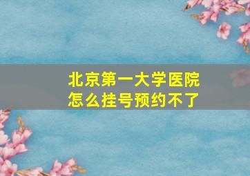 北京第一大学医院怎么挂号预约不了