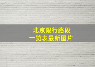 北京限行路段一览表最新图片