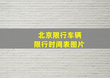 北京限行车辆限行时间表图片