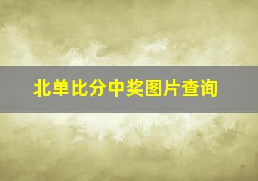 北单比分中奖图片查询