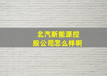 北汽新能源控股公司怎么样啊