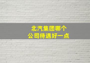 北汽集团哪个公司待遇好一点