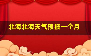 北海北海天气预报一个月