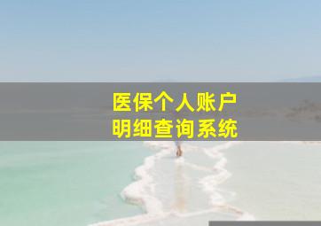 医保个人账户明细查询系统