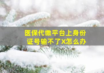 医保代缴平台上身份证号输不了X怎么办