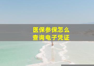 医保参保怎么查询电子凭证