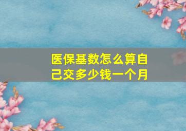 医保基数怎么算自己交多少钱一个月