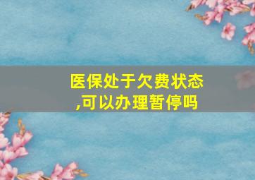 医保处于欠费状态,可以办理暂停吗