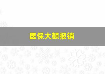 医保大额报销