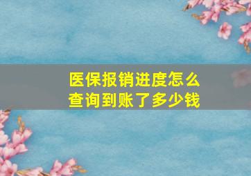 医保报销进度怎么查询到账了多少钱