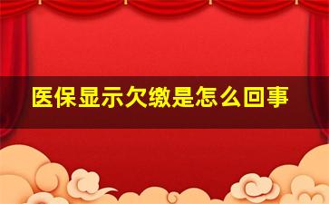 医保显示欠缴是怎么回事