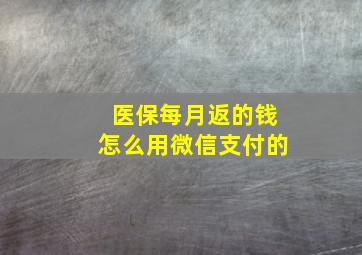 医保每月返的钱怎么用微信支付的