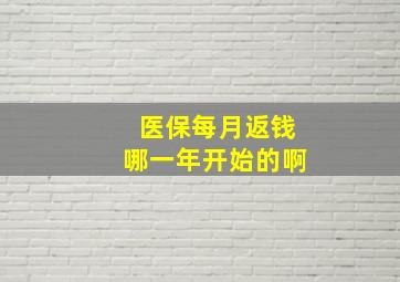 医保每月返钱哪一年开始的啊