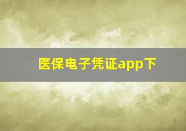 医保电子凭证app下