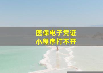 医保电子凭证小程序打不开