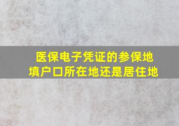 医保电子凭证的参保地填户口所在地还是居住地