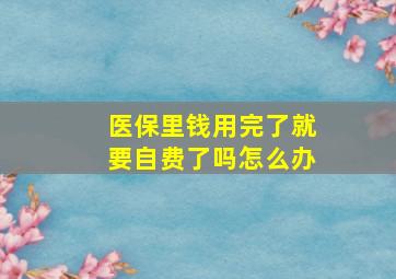 医保里钱用完了就要自费了吗怎么办