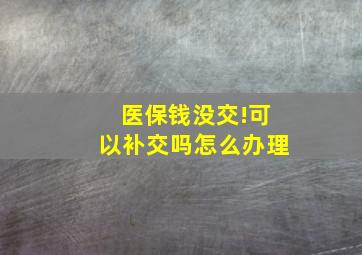 医保钱没交!可以补交吗怎么办理