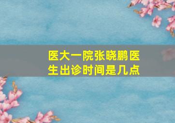 医大一院张晓鹏医生出诊时间是几点