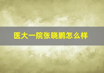 医大一院张晓鹏怎么样