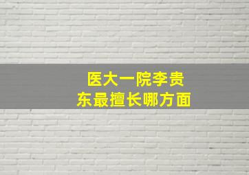 医大一院李贵东最擅长哪方面