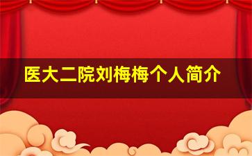 医大二院刘梅梅个人简介