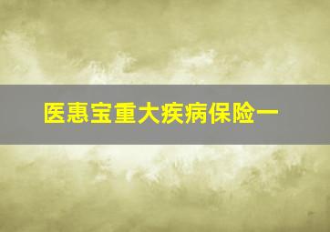 医惠宝重大疾病保险一