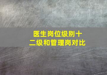 医生岗位级别十二级和管理岗对比