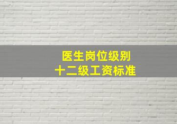 医生岗位级别十二级工资标准