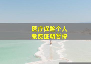 医疗保险个人缴费证明暂停