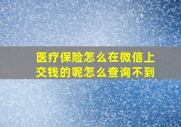 医疗保险怎么在微信上交钱的呢怎么查询不到