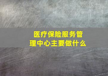 医疗保险服务管理中心主要做什么