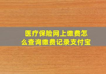 医疗保险网上缴费怎么查询缴费记录支付宝