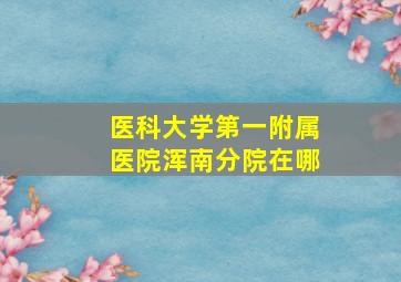 医科大学第一附属医院浑南分院在哪