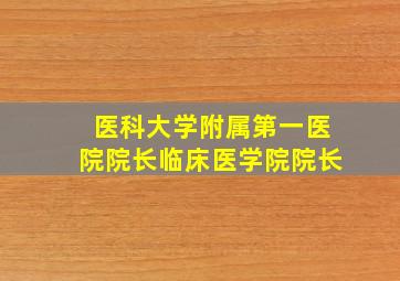 医科大学附属第一医院院长临床医学院院长