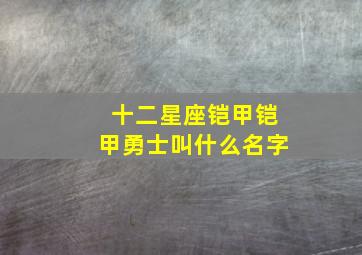 十二星座铠甲铠甲勇士叫什么名字