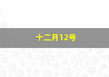 十二月12号