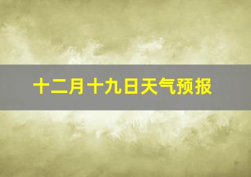 十二月十九日天气预报