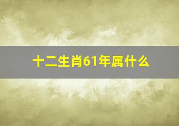 十二生肖61年属什么