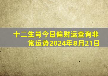 十二生肖今日偏财运查询非常运势2024年8月21日