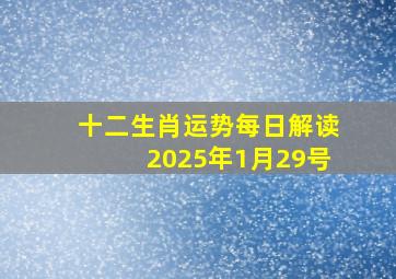 十二生肖运势每日解读2025年1月29号