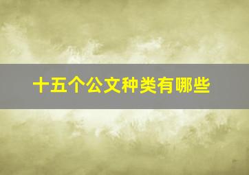 十五个公文种类有哪些