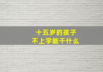 十五岁的孩子不上学能干什么