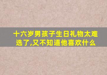 十六岁男孩子生日礼物太难选了,又不知道他喜欢什么