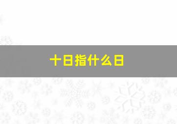 十日指什么日