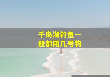 千岛湖钓鱼一般都用几号钩