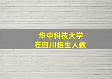 华中科技大学在四川招生人数