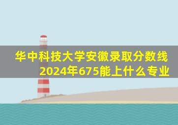 华中科技大学安徽录取分数线2024年675能上什么专业