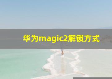 华为magic2解锁方式